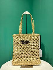 Prada Woven Fabric Crochet Tote Bag - 30x29.5cm - 1