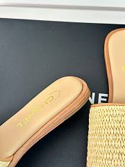 Chanel Raffia CC Beige Logo Slides - 5