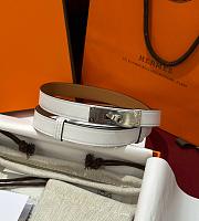 Hermes Kelly Epsom Leather 18mm White Belt - 3