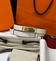 Hermes Kelly Epsom Leather 18mm White Belt - 2