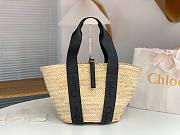 Chloe Sense Medium Raffia Basket Tote Bag  - 1