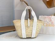 Chloe Sense Medium Raffia Basket Tote Bag  - 2