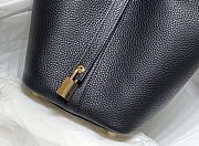 Hermes Picotin Lock 22 Black Tote  Clemence Palladium Gold  - 3