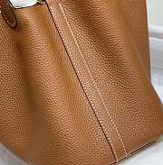 Hermes Picotin Lock 22 Brown Tote Clemence Palladium Gold - 6