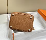 Hermes Picotin Lock 22 Brown Tote Clemence Palladium Gold - 5