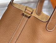 Hermes Picotin Lock 22 Brown Tote Clemence Palladium Gold - 3