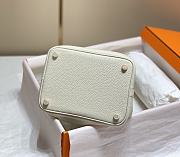 	 Hermes Picotin Lock 22 White Tote Clemence Palladium Gold - 2