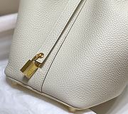 	 Hermes Picotin Lock 22 White Tote Clemence Palladium Gold - 4