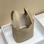 	 Hermes Picotin Lock 22 Grey Tote Clemence Palladium Gold - 5