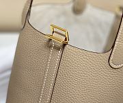 	 Hermes Picotin Lock 22 Grey Tote Clemence Palladium Gold - 3