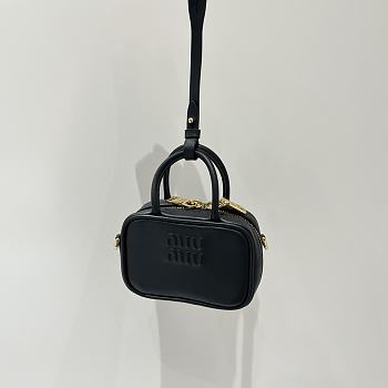 Miu Miu Mini Arcadie Leather Black Bag - 10.5x4cm