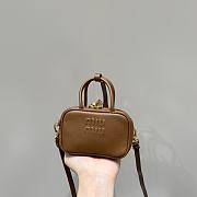 	 Miu Miu Mini Arcadie Leather Brown Bag - 10.5x4cm - 1