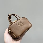 	 Miu Miu Mini Arcadie Leather Brown Bag - 10.5x4cm - 2