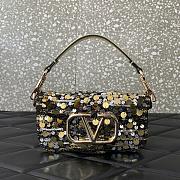 Valentino Garavani Loco Small VLOGO Sequins Yellow&Black Shoulder Bag - 19x10.5x5cm - 1