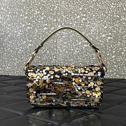 Valentino Garavani Loco Small VLOGO Sequins Yellow&Black Shoulder Bag - 19x10.5x5cm - 4