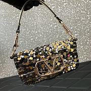 Valentino Garavani Loco Small VLOGO Sequins Yellow&Black Shoulder Bag - 19x10.5x5cm - 3