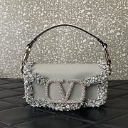 Valentino Garavani Loco Small VLOGO Grey Shoulder Bag - 19x10.5x5cm - 1