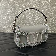 Valentino Garavani Loco Small VLOGO Grey Shoulder Bag - 19x10.5x5cm - 2