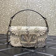 Valentino Silver Metallic Loco Evening Bag - 19x10.5x5cm - 1