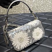 Valentino Silver Metallic Loco Evening Bag - 19x10.5x5cm - 2