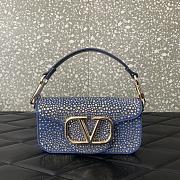 Valentino Garavani Loco Small VLOGO Denim Blue Shoulder Bag - 19x10.5x5cm - 1