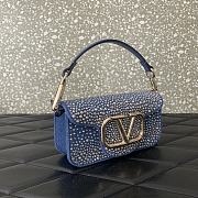 Valentino Garavani Loco Small VLOGO Denim Blue Shoulder Bag - 19x10.5x5cm - 2