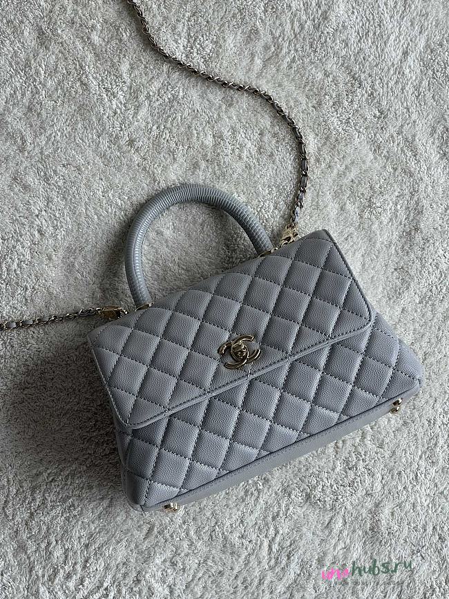 Chanel Coco Handle Grey Caviar Leather - 23cm - 1