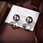 Dior Black Drop Earrings With Pearl - 1