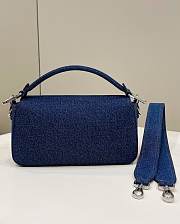 Fendi Baguette Blue Denim Bag - 26-5-15CM - 6