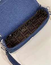 Fendi Baguette Blue Denim Bag - 26-5-15CM - 5