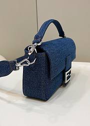 Fendi Baguette Blue Denim Bag - 26-5-15CM - 2