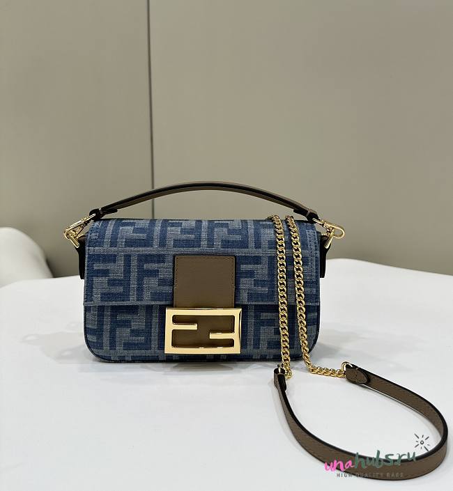 Fendi Small Baguette Denim Bag - 19.5/5/11CM - 1