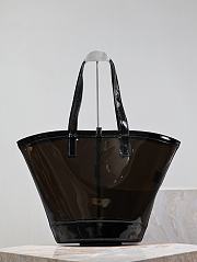 YSL PANIER MEDIUM IN VINYL AND SHINY LEATHER BLACK - 23.5–49 X 32.5 X 10–15 CM  - 2