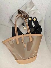 	 YSL PANIER MEDIUM IN VINYL AND SHINY LEATHER BEIGE - 23.5–49 X 32.5 X 10–15 CM - 4