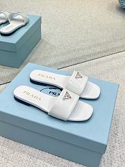 Prada Leather White Slides - 3