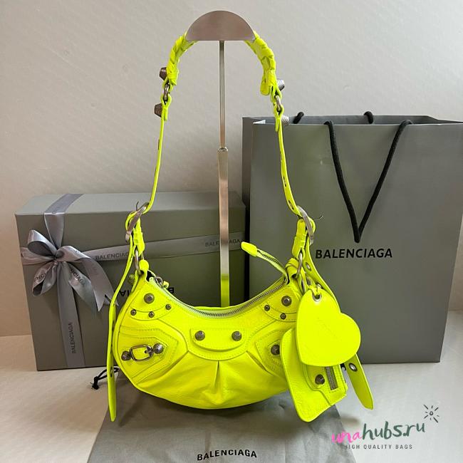 Balenciaga Le Cagole XS Shoulder Bag Neon Yellow - 1