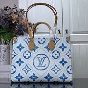 Louis Vuitton Onthego PM Tiles Canvas Coral Blue - 25x19x15cm - 4