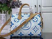 Louis Vuitton Speedy Tiles Canvas Coral Blue - 25x19x15cm - 3