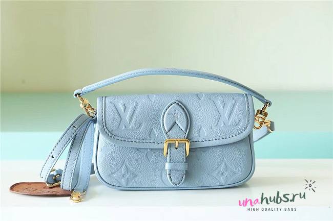 	 Louis Vuitton Nano Diane Monogram Empreinte Blue Bag - 19x10.5x6cm - 1