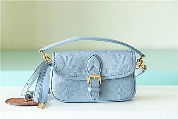 	 Louis Vuitton Nano Diane Monogram Empreinte Blue Bag - 19x10.5x6cm