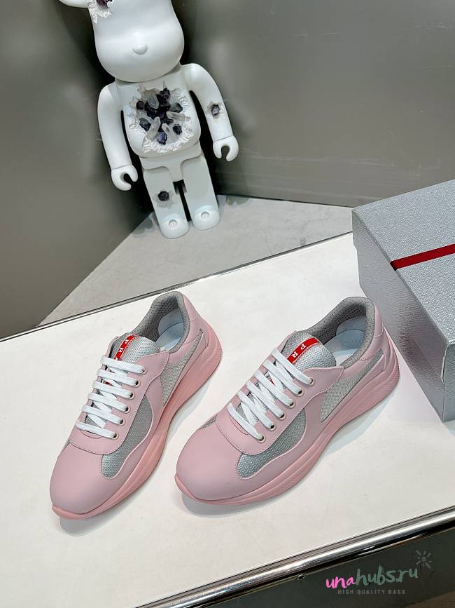 Prada America's Cup Soft Rubber and bike farbic Pink Sneakers - 1