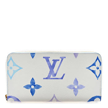 Louis Vuitton Monogram Giant By The Pool Zippy Wallet Resort Blue 19.5 x 10.5 x 2.5 cm