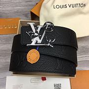 Louis Vuitton Black Belt Flower Monogram Logo - 1