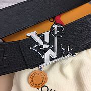 Louis Vuitton Black Belt Flower Monogram Logo - 6