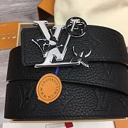 Louis Vuitton Black Belt Flower Monogram Logo - 5