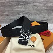 Louis Vuitton Black Belt Flower Monogram Logo - 4