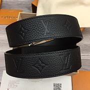 Louis Vuitton Black Belt Flower Monogram Logo - 3