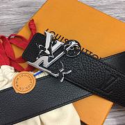 Louis Vuitton Black Belt Flower Monogram Logo - 2