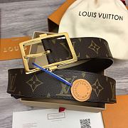 Louis Vuitton Monogram/Ebene Belt Brown and Gold Square Buckle - 1