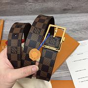 Louis Vuitton Monogram/Ebene Belt Brown and Gold Square Buckle - 2